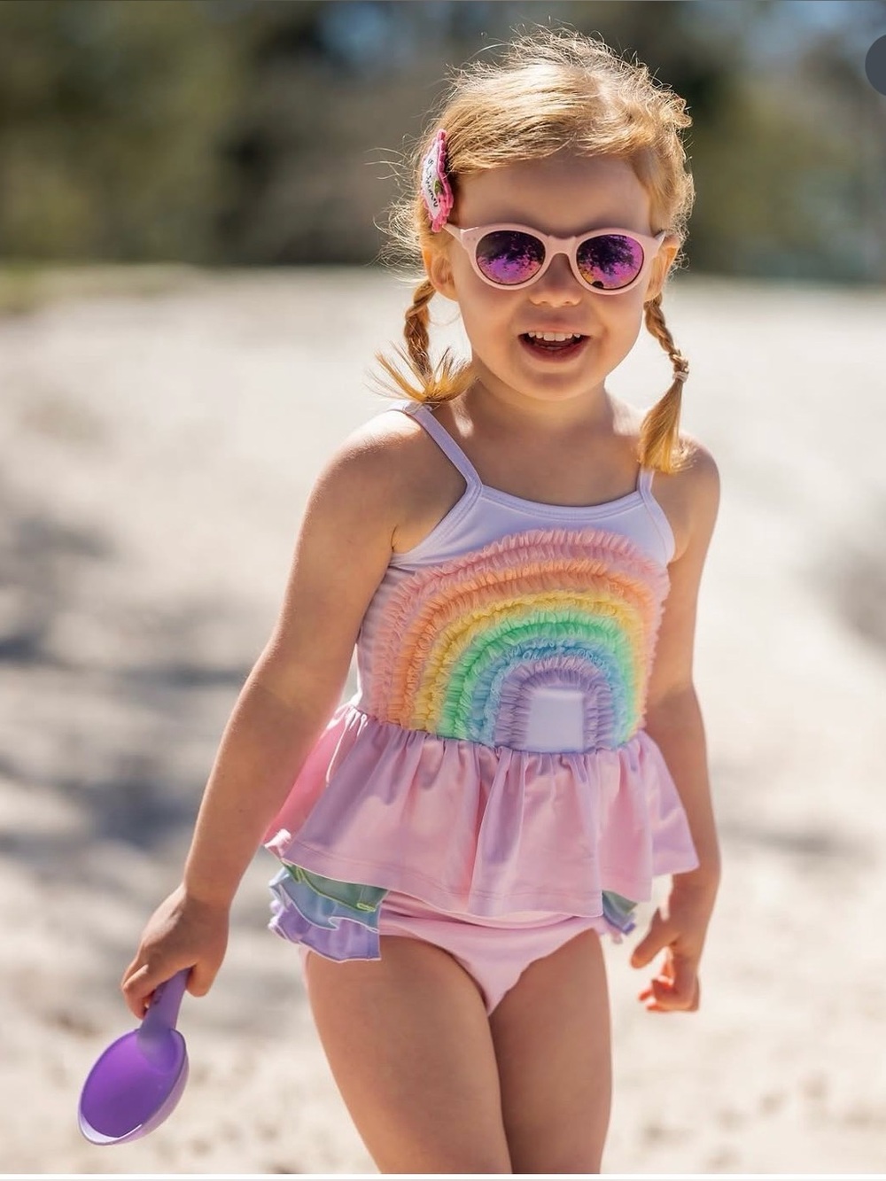 Girl August Pink Rainbow Tankini Swim